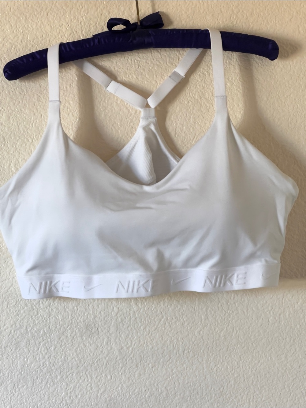 NWOT Nike Indy White Racerback Padded Sports Bra